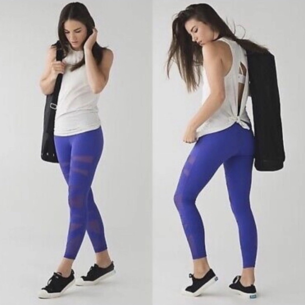 🦄 Lululemon Wanderlust Highest Times Pant Tech Mesh Iris Flower 🦄